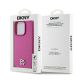 8. DKNY MagSafe-Hülle aus Leder mit Monogrammmuster und Metalllogo für iPhone 15 Pro, Pink
