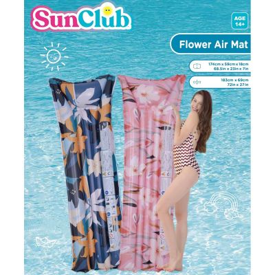 3. Aufblasbare Matratze Blumen 174x59x18cm 33258 Blau