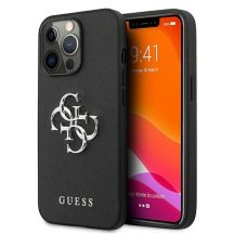 Guess Saffiano 4G Metal Logo Case für iPhone 13 Pro / 13 6.1" - Schwarz