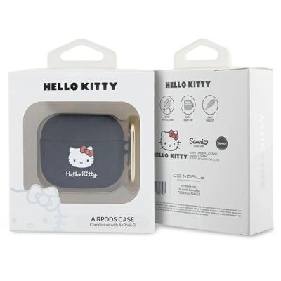 3. Hello Kitty Silikon 3D Kitty Head Hülle für AirPods 3 – Schwarz