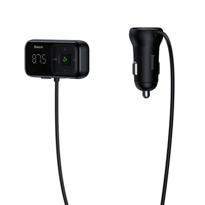 Kabelloser Bluetooth-FM-Transmitter mit Ladegerät Baseus S-16 (Overseas Edition) – Schwarz
