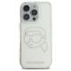 3. Karl Lagerfeld IML Strass-Hülle mit Karl-Kopf für iPhone 16 Pro – Transparent