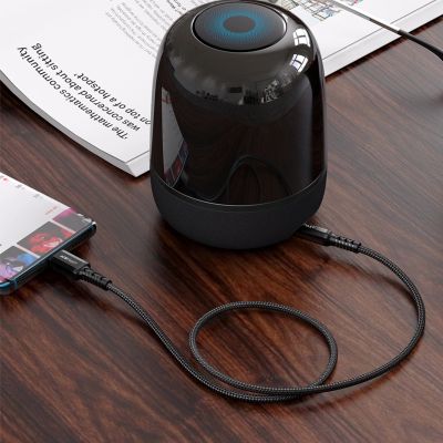 4. Acefast Audiokabel USB Typ C - 3,5 mm Miniklinke (männlich) 1,2 m, AUX schwarz (C1-08 schwarz)