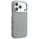 4. Karl Lagerfeld Saffiano MagSafe Hülle mit kleinem Schriftzug und Metalllogo für iPhone 18 Pro / 17 Pro – Beige