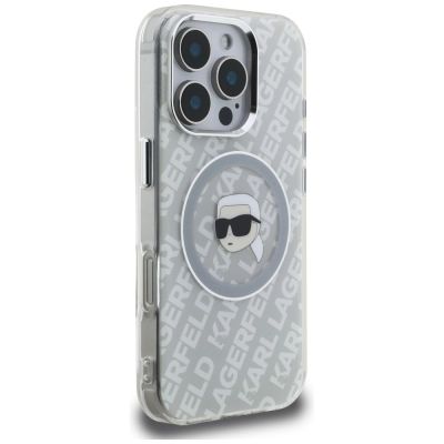4. Karl Lagerfeld IML Karl Head Logo MagSafe Hülle für iPhone 16 Pro Max – Grau