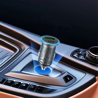 5. Acefast B15 65W USB-A + USB-C Kfz-Ladegerät – Grau