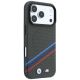4. BMW M Quadrille Kevlar-Print, dreifarbige Linien & Metalllogo, MagSafe-Hülle für iPhone 18 Pro Max / 17 Pro Max – Dunkelgrau