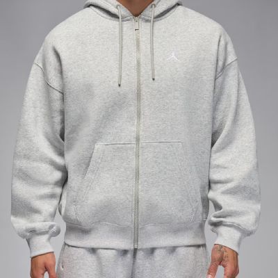 3. Air Jordan Brooklyn Fleece-Kapuzenpullover für Herren mit durchgehendem Reißverschluss, Grau - IB7231-050