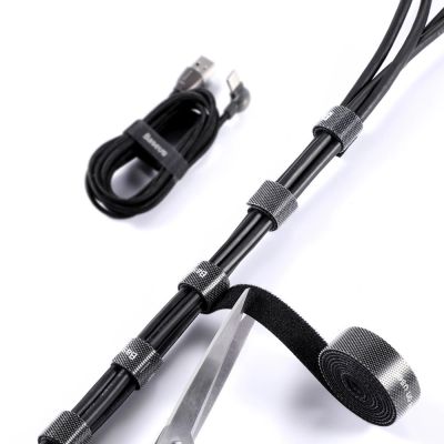 7. Baseus Rainbow Circle Klettbänder - Klettband Klett-Kabelorganizer 1m schwarz (ACMGT-E01)