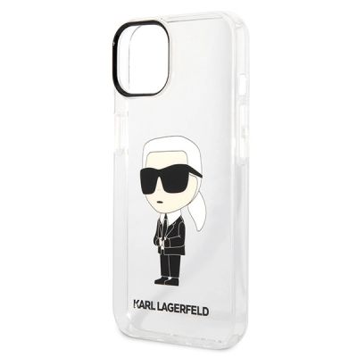 6. Karl Lagerfeld Ikonik Karl Hülle für iPhone 14 Plus – transparent