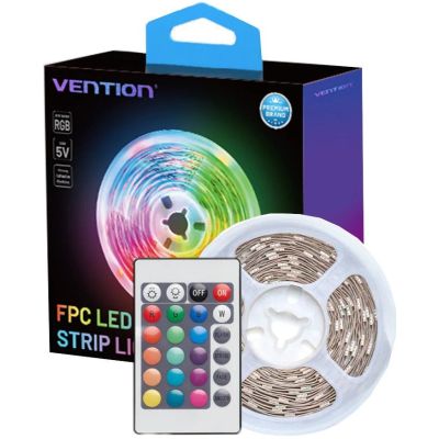 7. Vention RGB FPC LED-Lichtleiste mit IR-Fernbedienung, USB 5V-Netzteil, 2 m
