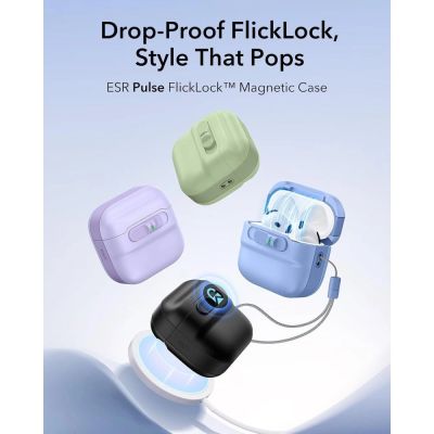 8. Hülle ESR Pulse HaloLock MagSafe für Apple AirPods 4 / 5 - hellblau