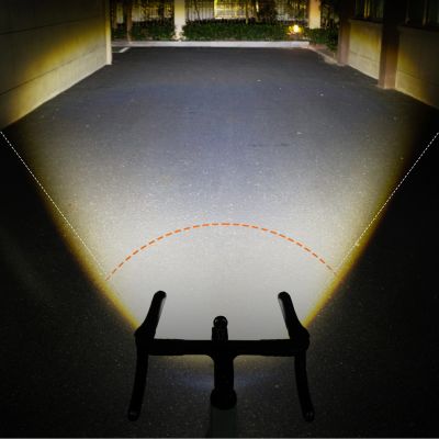 7. Rockbros M6 1000 lm wiederaufladbare Fahrrad-Frontleuchte 2800 mAh - Schwarz