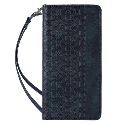 4. Magnetband Hülle Hülle für Samsung Galaxy S22+ (S22 Plus) Tasche Geldbörse + Mini Lanyard Anhänger Blau