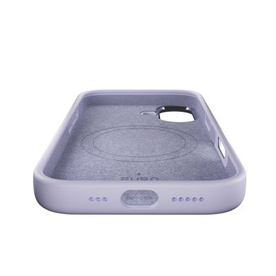 8. Puro Icon Mag Pro Flüssigsilikonhülle für iPhone 17, MagSafe-kompatibel, mit Kameraschutz und Aluminiumknöpfen – Pink