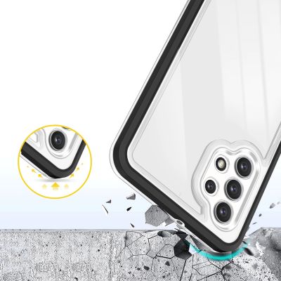 6. Klare 3in1 Hülle für Samsung Galaxy A72 4G Frame Gel Cover Schwarz