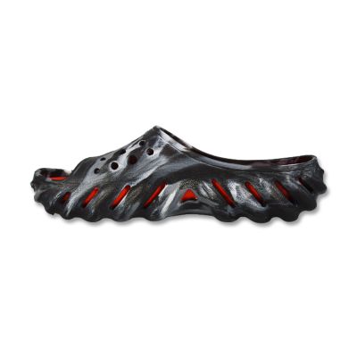 2. Crocs Echo Marbled Slide Pool Clogs in Schwarz/Flame - 208467-0X9
