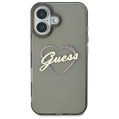 3. Guess IML Heart Hülle für iPhone 16 Plus – Schwarz