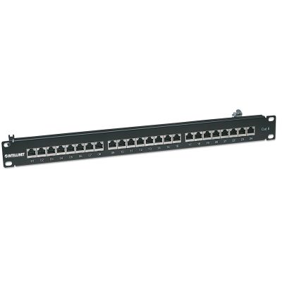 9. Intellinet Patchpanel 19 Zoll, 24 Ports, STP Kat. 6, schwarz
