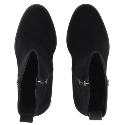 5. Schwarze Damen-Lederstiefeletten mit Absatz Filippo DBT8191