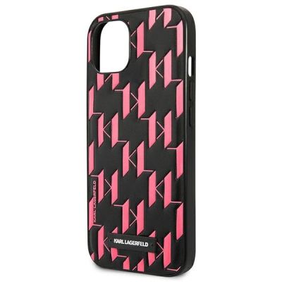 6. Karl Lagerfeld Monogram Plaque Case für iPhone 13 / 14 / 15 6.1" - Rosa
