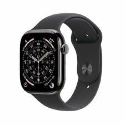 Apple Watch Series 11 GPS + Cellular 42 mm Gehäuse aus Natur-Titan mit steingrauem Sportarmband – S/M