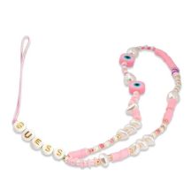 Guess, Anhänger GUSTSHPP Phone Strap pink/pink Beads Shell