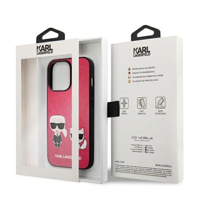 8. Karl Lagerfeld Ikonik Karl&Choupette Hülle für iPhone 13 Pro / iPhone 13 - Fuchsia