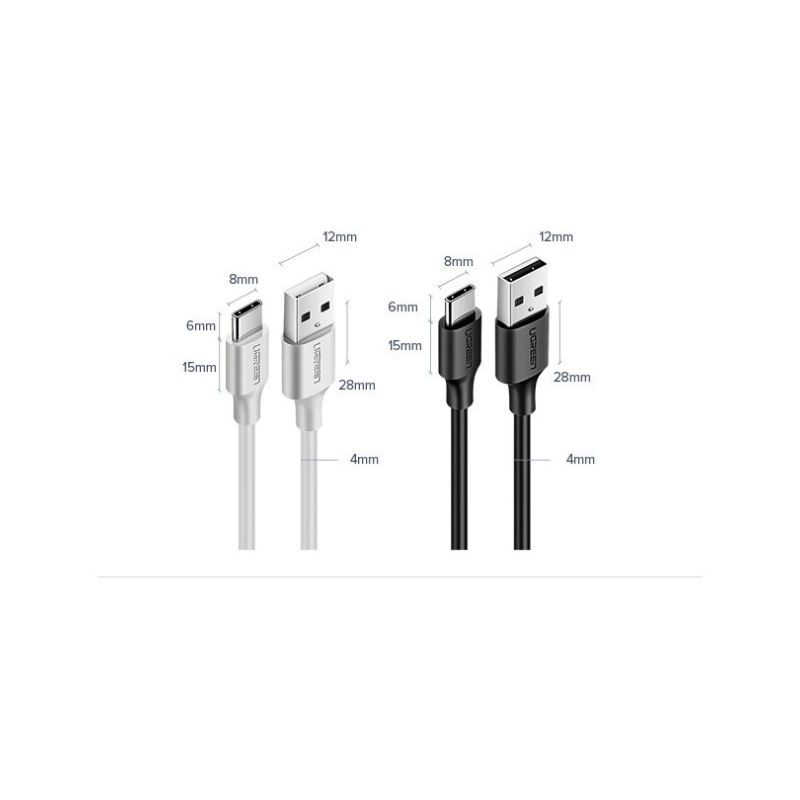 10. Ugreen US287 60115 USB-A/USB-C 2A Kabel 0,5 m – schwarz