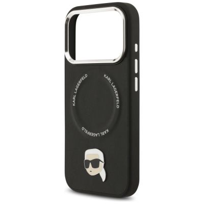 6. Karl Lagerfeld Karl Pin MagSafe Hülle für iPhone 17 Pro Max – Schwarz