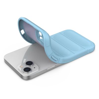 4. Magic Shield Case Hülle für iPhone 14 Plus flexible Panzerhülle hellblau