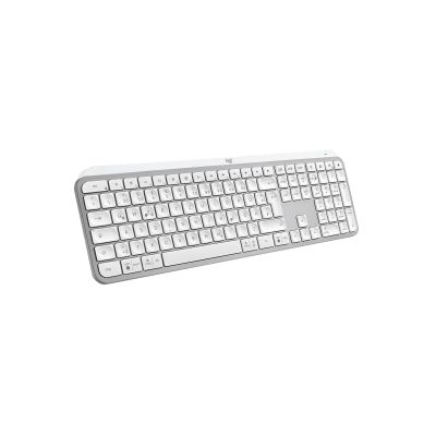 5. Logitech MX Keys S 920-011566 RF Wireless + Bluetooth QWERTZ-Tastatur, deutsches Aluminium, Weiß