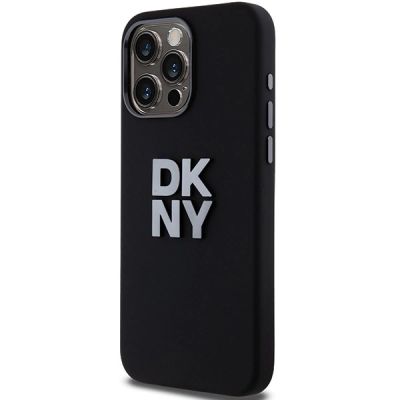 2. DKNY Liquid Silicone Metal Logo Hülle für iPhone 15 Pro – Schwarz