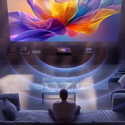 24. Yaber K300s Multimedia-Laser-RGB-FullHD-1080p-Projektor mit JBL-Lautsprechern – Schwarz