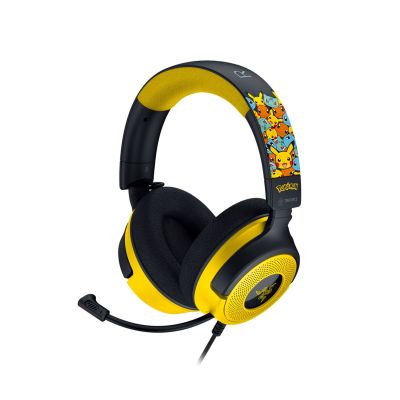 Razer Kraken V4 X Pokémon-Headset, kabelgebunden, Kopfbügel, Gaming, USB Typ-C / USB Typ-A, Schwarz, Gelb