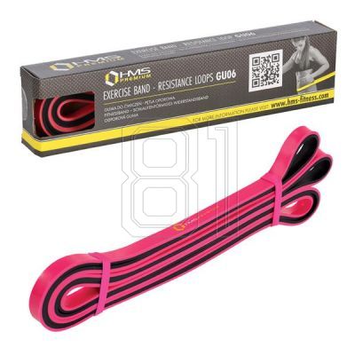 8. Exercise rubber HMS PINK-BLACK GU06 13x5x2250 mm