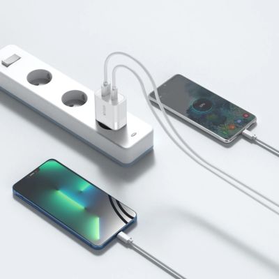 7. Tech-Protect C30W USB-C PD 30W / USB-A QC 3.0 Netzwerkladegerät – Weiß
