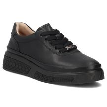 Schwarze Damen-Keilschuhe aus Leder, Filippo DP8326