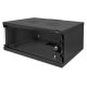 36. 19-Zoll-4HE-Wandnetzwerkschrank, SOHO 241 x 540 x 400 mm, Glastür, schwarz, unmontiert, 60 kg