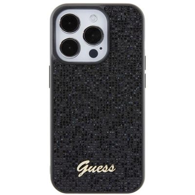 3. Guess Disco Metal Script Hülle für iPhone 15 Pro – Schwarz