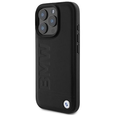 2. BMW Leder Hot Stamp MagSafe Hülle für iPhone 16 Pro Max – schwarz