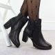12. Schwarze Leder-Stiefeletten mit Blockabsatz Rieker Y2567-00