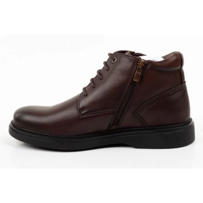 3. Lee Cooper Herrenschuhe, elegante braune Leder-Stiefeletten mit Isolierung