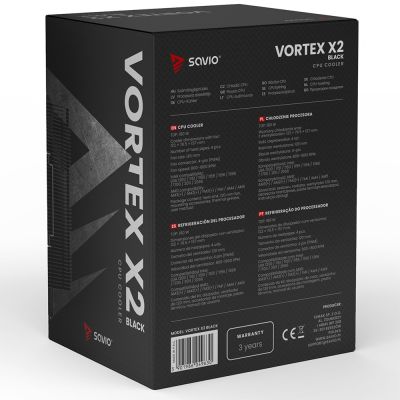 8. SAVIO CPU-KÜHLER VORTEX X2 SCHWARZ