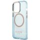 6. Guess Gold Outline Translucent MagSafe Hülle für iPhone 13 Pro / iPhone 13 – Blau