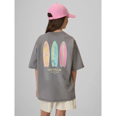 2. Lockeres T-Shirt mit Aufdruck für Mädchen 4F 4FJRSS26TTSHF3980-25S