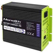 Qoltec Monolith 51917 Intelligentes Profi-Ladegerät für LiFePO4-, AGM-, GEL- und SLA-Batterien | 70 A | 12 V | Schnellladung