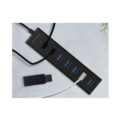 4. ICY BOX IB-HUB1700-U3 USB 3.2 Gen 1 (3.1 Gen 1) Typ-A 5000 Mbit/s Schwarz