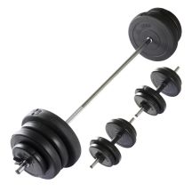VIRTUFIT VERSTELLBARES LANGHANTELSET - KURZHANTELSET - 60,5 KG - SCHWARZ