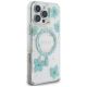4. Guess Resin Flowers Glitter MagSafe iPhone 16 Pro Hülle - Transparent Grün